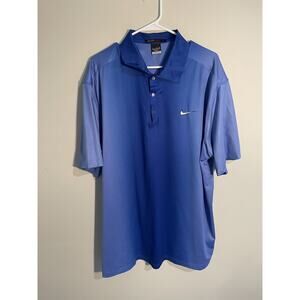 Nike Polo Shirt Mens XL Blue Tiger Woods Collection Dri Fit Golf Outdoors